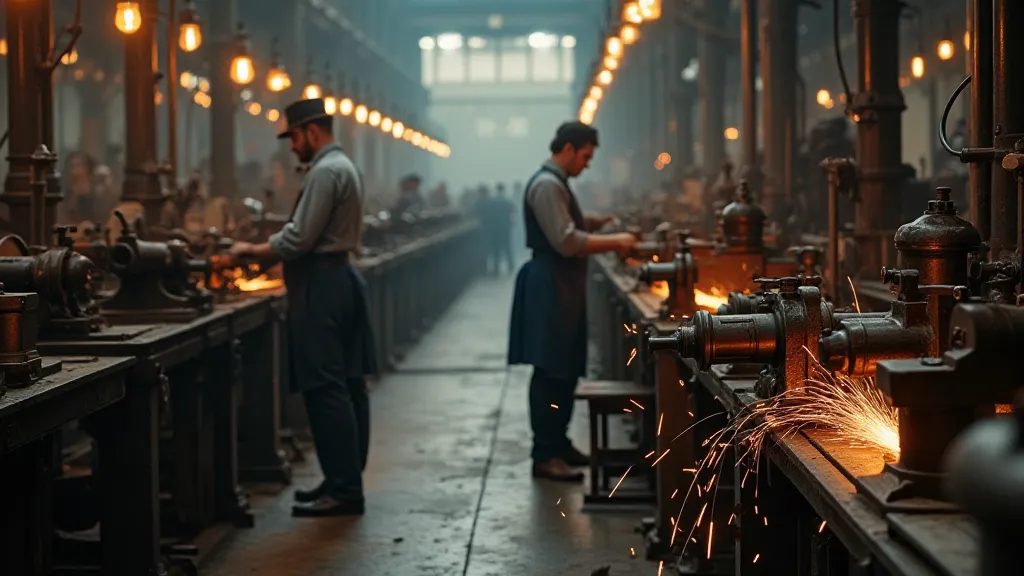 Victorian-era factory scene