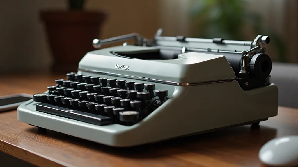 Hermes 3000 typewriter side view