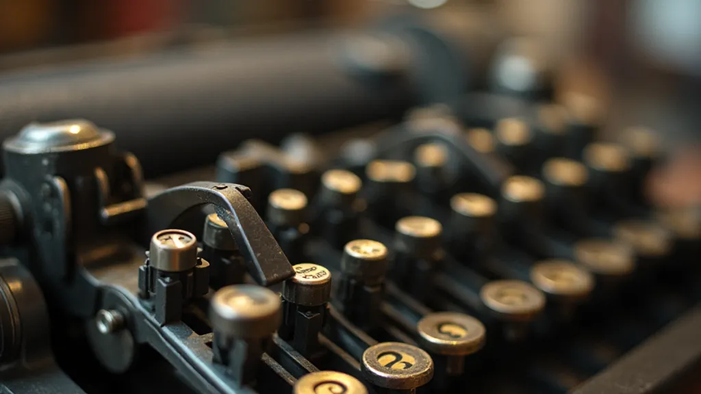 Close-up of a Remington typewriter mechanism