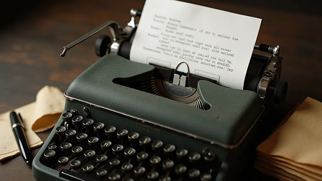 Vintage Smith Corona typewriter and writing tools