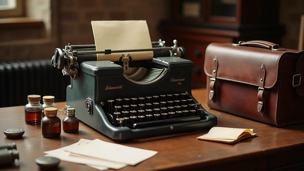 Vintage typewriter still life
