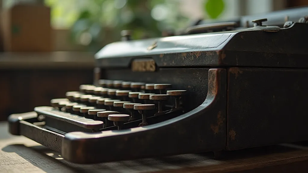 Detail of a vintage Underwood typewriter