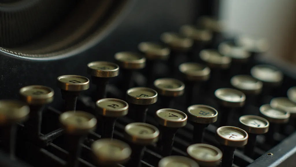 Close-up of Underwood typewriter keys