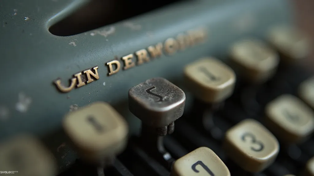 Close-up of a missing key on an Underwood Standard typewriter