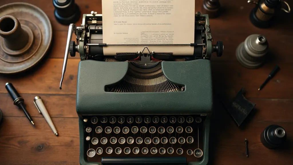 Vintage Underwood typewriter scene