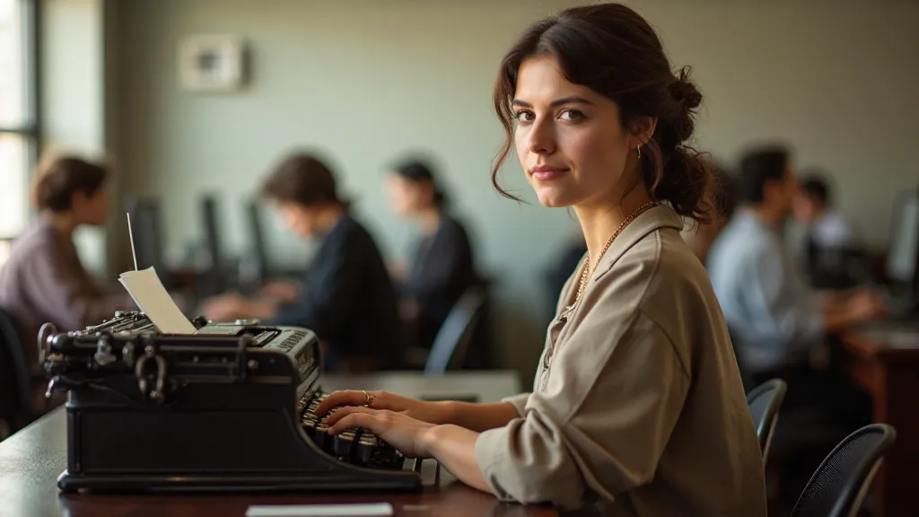 Vintage Typist at Work